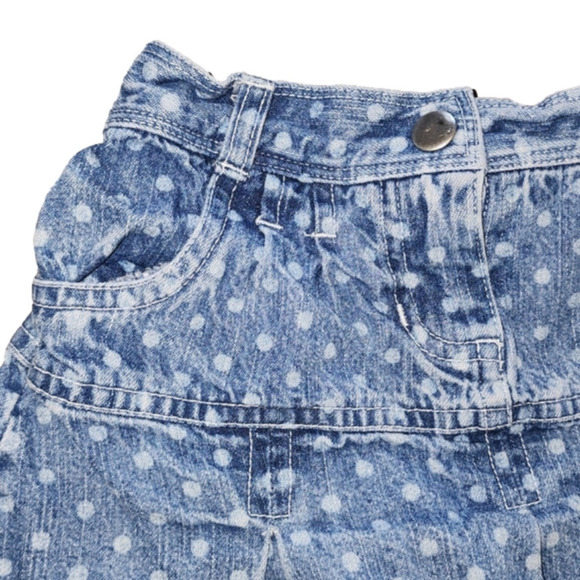 George Polka- Dot Wash Denim Skort with Undershorts - Picture 2 of 5
